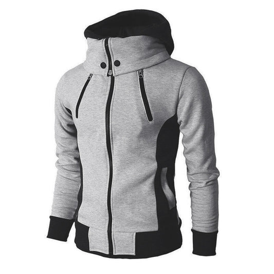 Men's high collar hooded jacket
