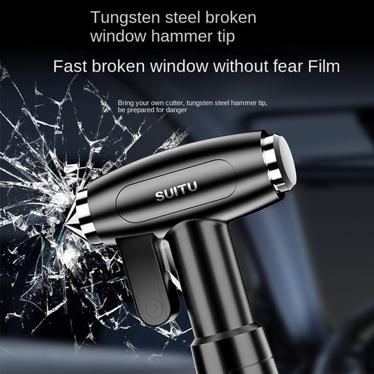 Car Safety Hammer Multifunctional Four-in-one Escape Hammer Car Interior Car Window Glass Broken Window Artifact With Cutter To Save