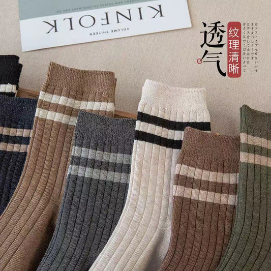 Socks Men's Spring And Summer Mid-tube Socks Stockings Breathable Sweat-absorbing Deodorant Trend All-match Men's Cotton Socks