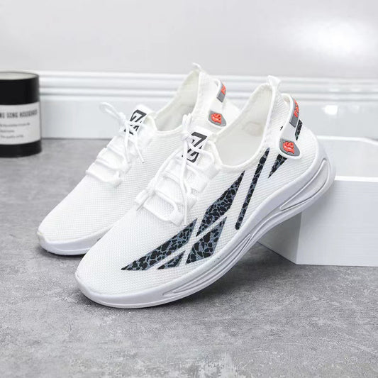 Cross-border One-piece Casual Men's Spring And Autumn New Lightweight Sports Shoes Mesh Running Shoes Single Shoes Comfortable And Breathable
