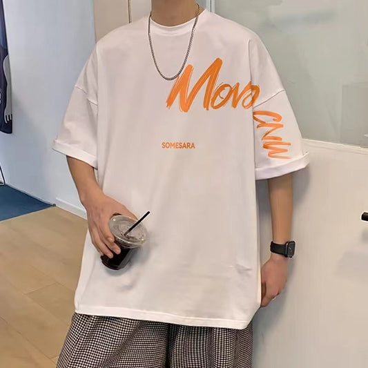 Klein Blue T-shirt Men's Short-sleeved Summer Loose National Trend Niche Five-and-a-half-sleeved Ins Tide Brand High Street Large Size T-shirt