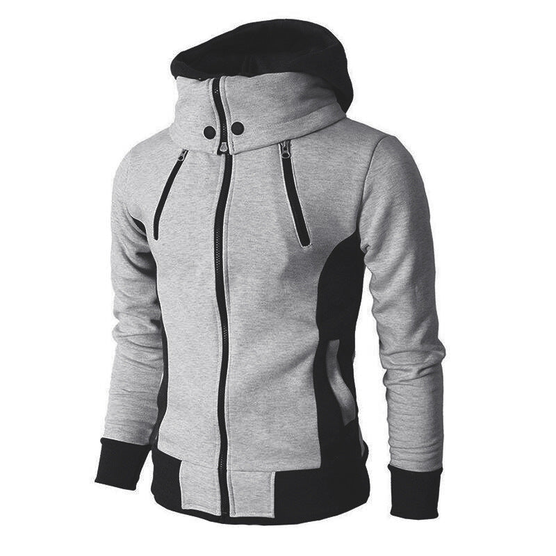Men&amp;#039;s high collar hooded jacket