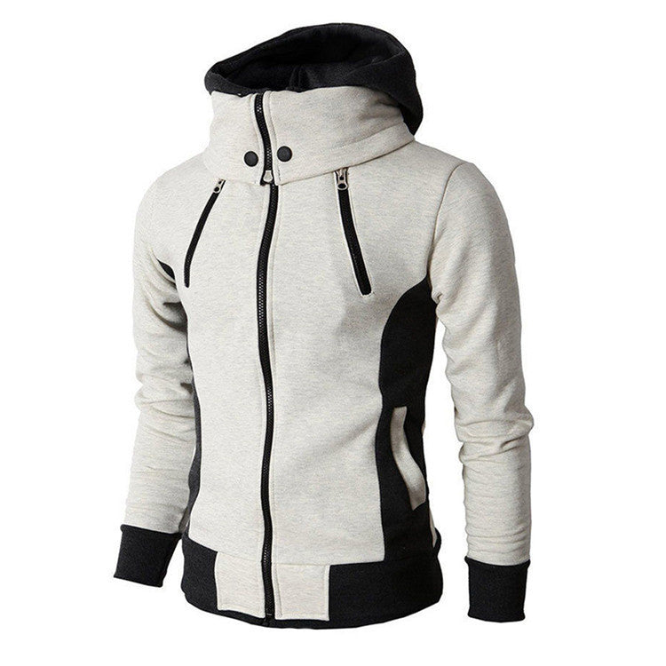 Men&amp;#039;s high collar hooded jacket