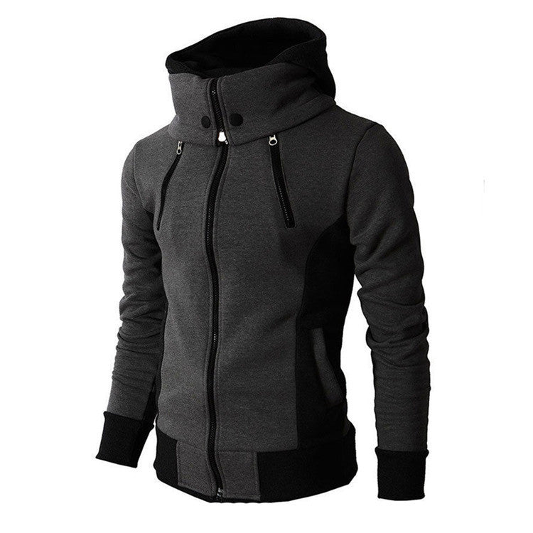 Men&amp;#039;s high collar hooded jacket