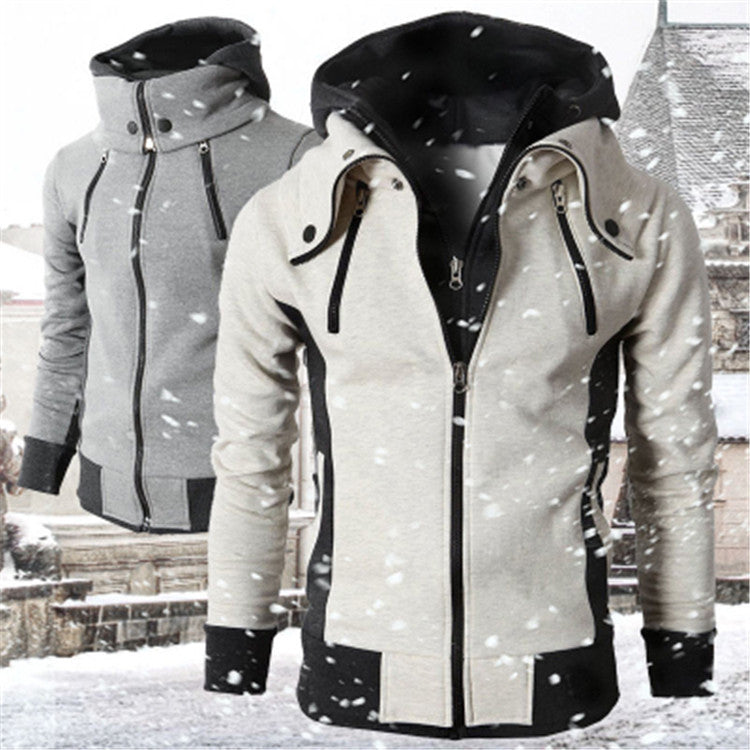 Men&amp;#039;s high collar hooded jacket