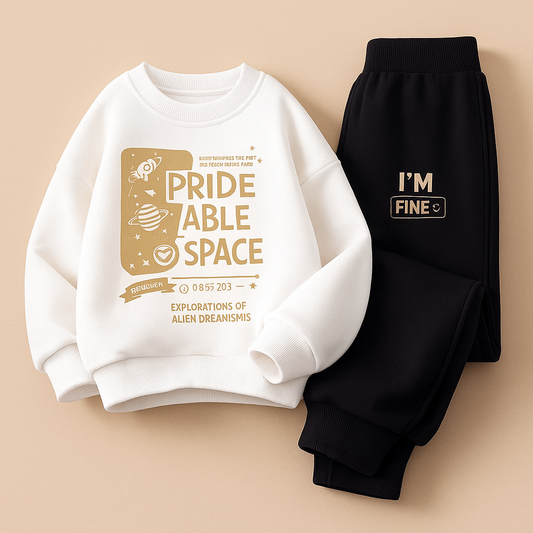 Kids Premium Two-Piece Tracksuit Set | Soft Cotton Hoodie & Joggers for Boys & Girls!