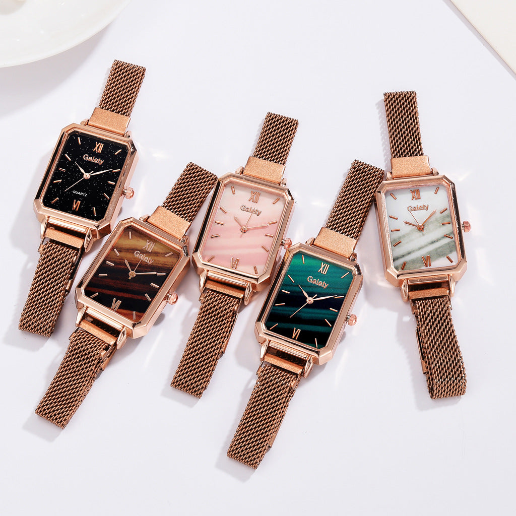 Ladies Alloy Mesh Bracelet Green  Head Quartz Watch