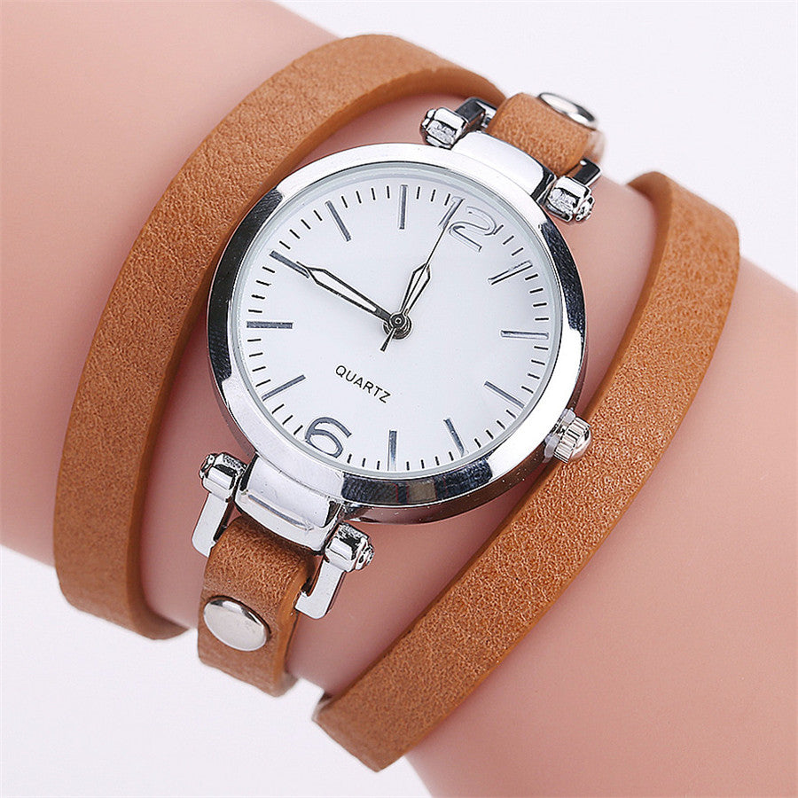 Women&amp;#039;s Circle Bracelet Watch PU Strap Simple Alloy Small Dial Women&amp;#039;s WatchM