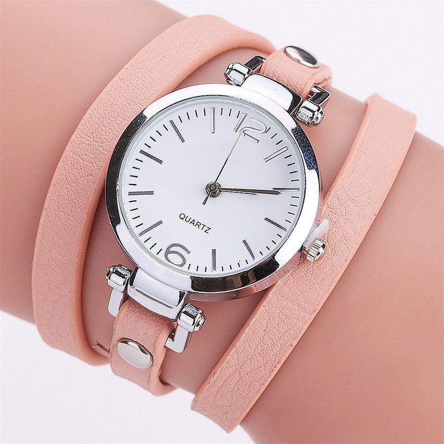 Women&amp;#039;s Circle Bracelet Watch PU Strap Simple Alloy Small Dial Women&amp;#039;s WatchM