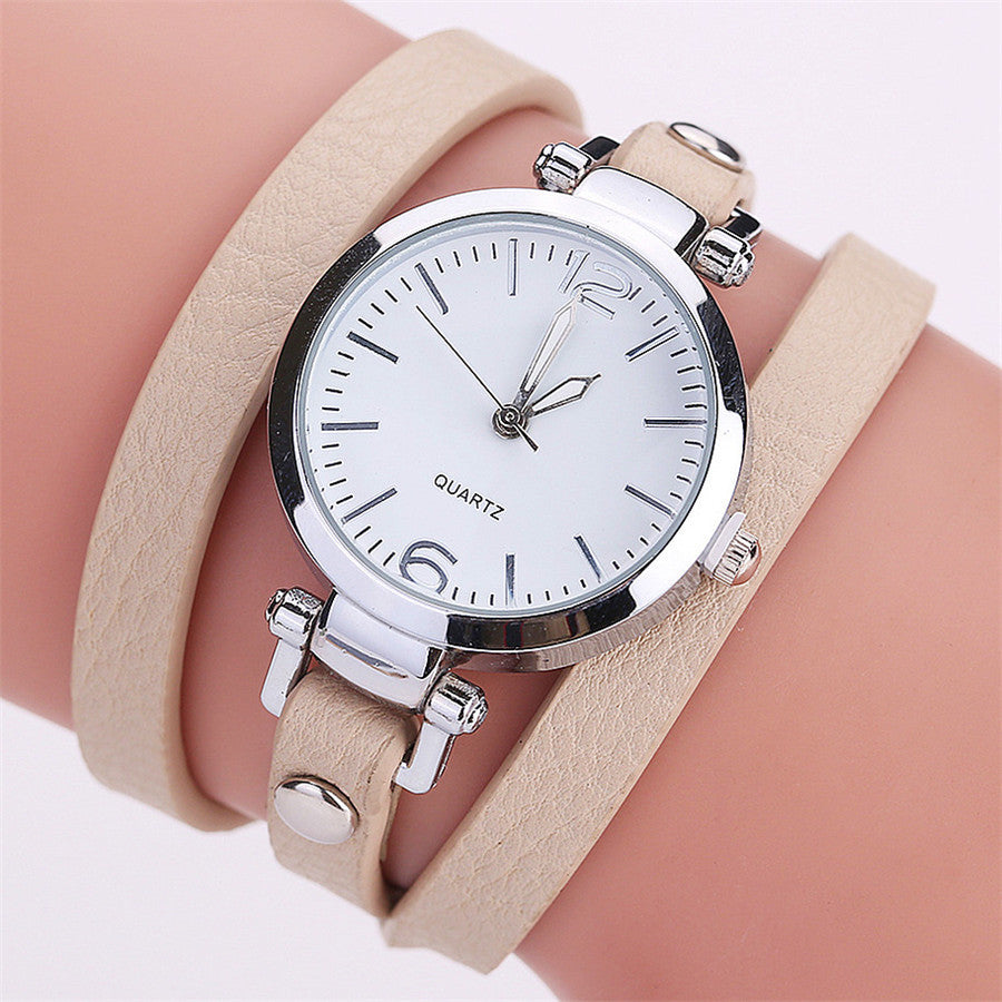 Women&amp;#039;s Circle Bracelet Watch PU Strap Simple Alloy Small Dial Women&amp;#039;s WatchM