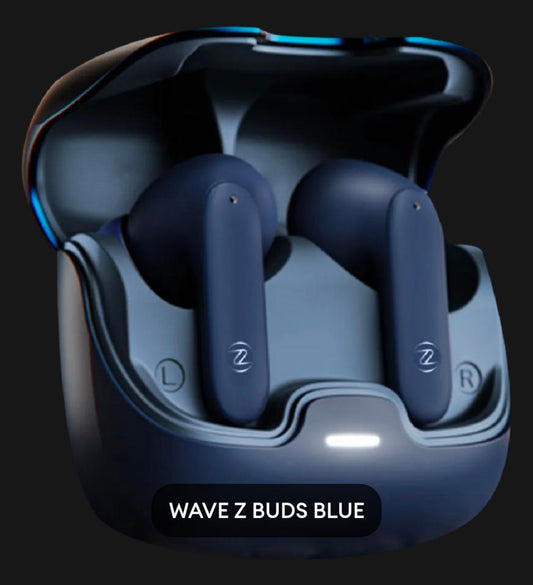 Zero® Wave Z Buds (Blue) – Bluetooth 5.3 | ENC Noise Reduction | 42H Playtime | IPX5