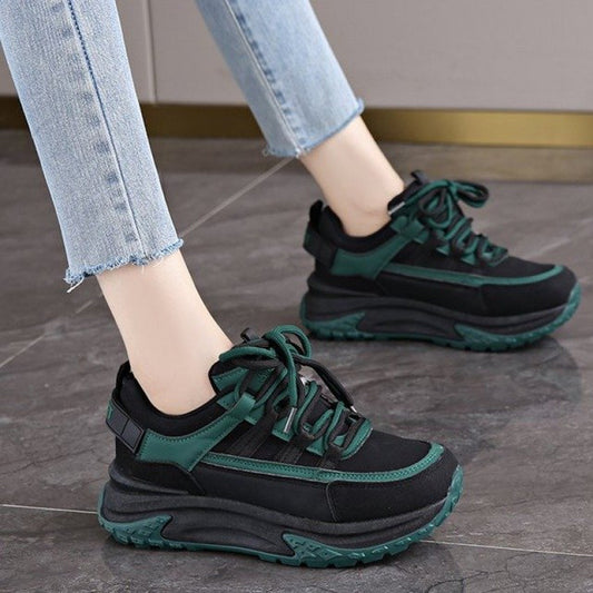Black Sneakers For Women With A Poop-Feeling Feel, 2025 Spring & Fall New Thick-Soled Pregnant Women's Versatile Soft-Soled Comfortable Women's Shoes Size 40