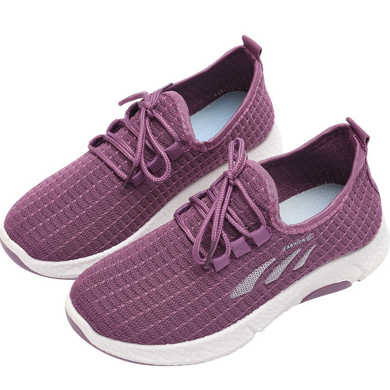 Sports Shoes Women&#039;s Single Shoes 2022 Spring New Mother Shoes Women&#039;s Casual Walking Shoes Flying Woven Shoes