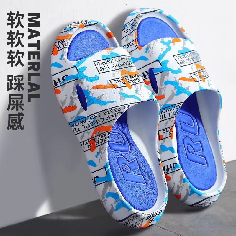 Chinelos masculinos, sandálias de sola grossa e chinelos para sair, duráveis, fritos, em casa