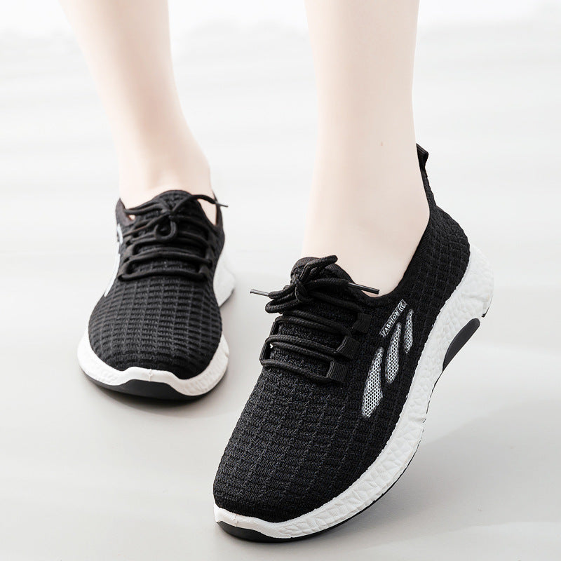 Sports Shoes Women&#039;s Single Shoes 2022 Spring New Mother Shoes Women&#039;s Casual Walking Shoes Flying Woven Shoes
