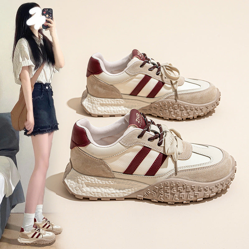 ZHR Is Non-slip German Training Shoes Women Retro Casual Sneaker 2024 Autumn New Color Matching Thick-soled Board Shoes Women