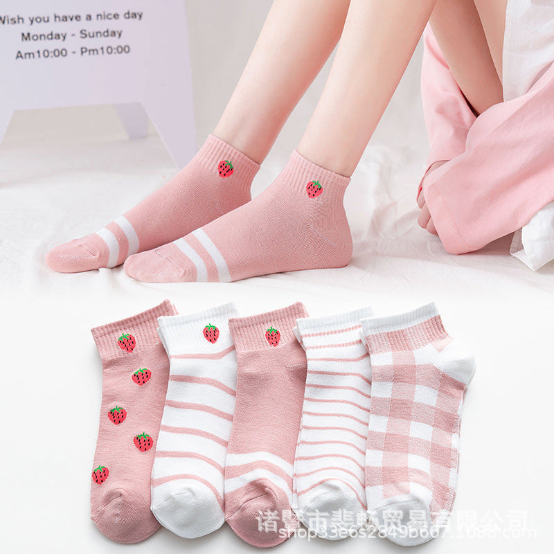 Socks Women&#039;s Tide Ins Socks Shallow Mouth Cotton Boat Socks Short Tube Socks Tide Socks Thin Section Invisible Socks Women&#039;s Stall Manufacturers Wholesale
