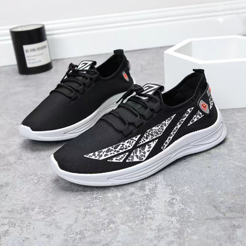 Cross-border One-piece Casual Men&#039;s Spring And Autumn New Lightweight Sports Shoes Mesh Running Shoes Single Shoes Comfortable And Breathable