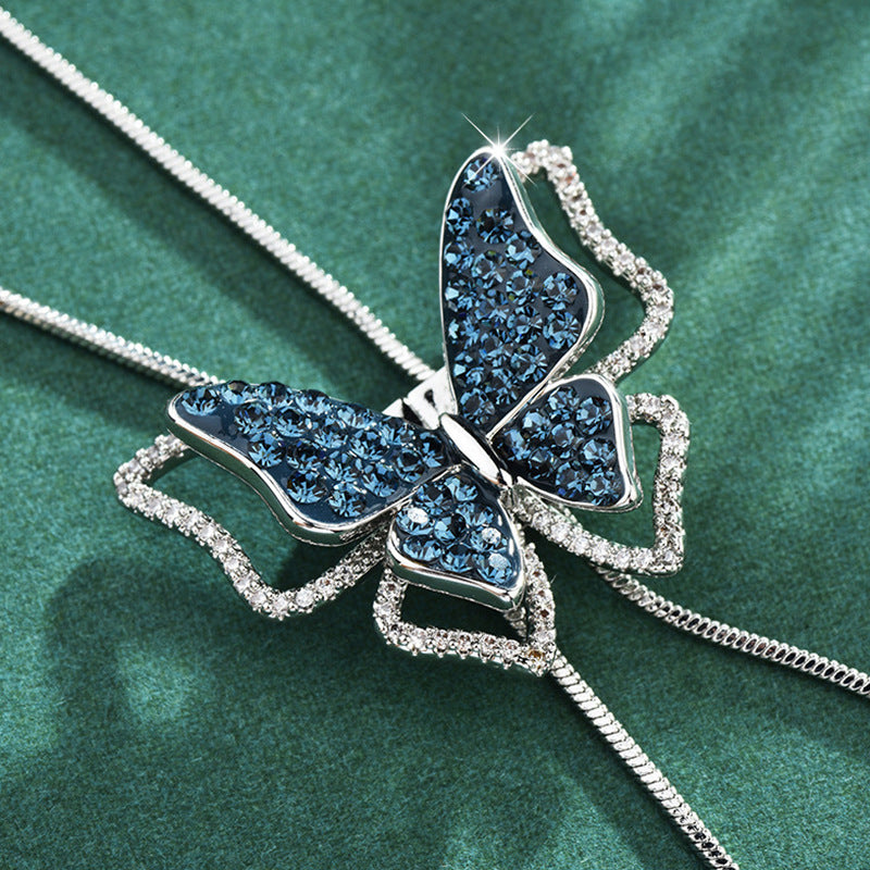 Butterfly Sweater Chain Women&#039;s Autumn And Winter High-end Long Simple Light Luxury Small Online Celebrity Decorative Necklace Accessories Pendant