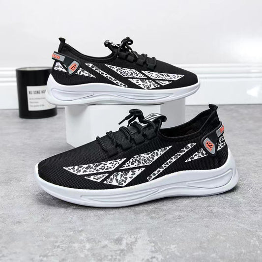 Cross-border One-piece Casual Men&#039;s Spring And Autumn New Lightweight Sports Shoes Mesh Running Shoes Single Shoes Comfortable And Breathable