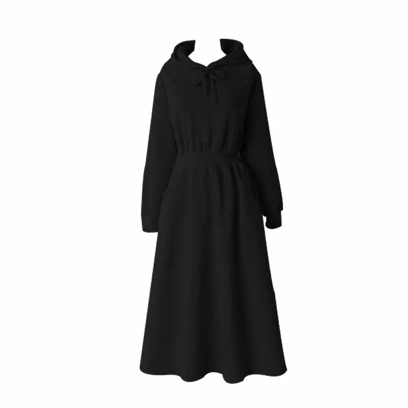Sweater Skirt Plus Size Spring And Autumn Sweater Skirt Women&#039;s Long Slimming High-knee High Waist Hooded Dress Casual Skirt