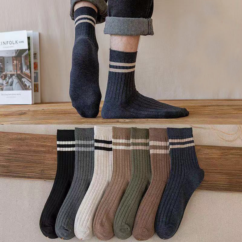 Socks Men&#039;s Spring And Summer Mid-tube Socks Stockings Breathable Sweat-absorbing Deodorant Trend All-match Men&#039;s Cotton Socks