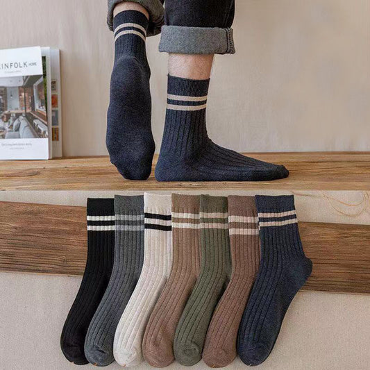 Socks Men&#039;s Spring And Summer Mid-tube Socks Stockings Breathable Sweat-absorbing Deodorant Trend All-match Men&#039;s Cotton Socks