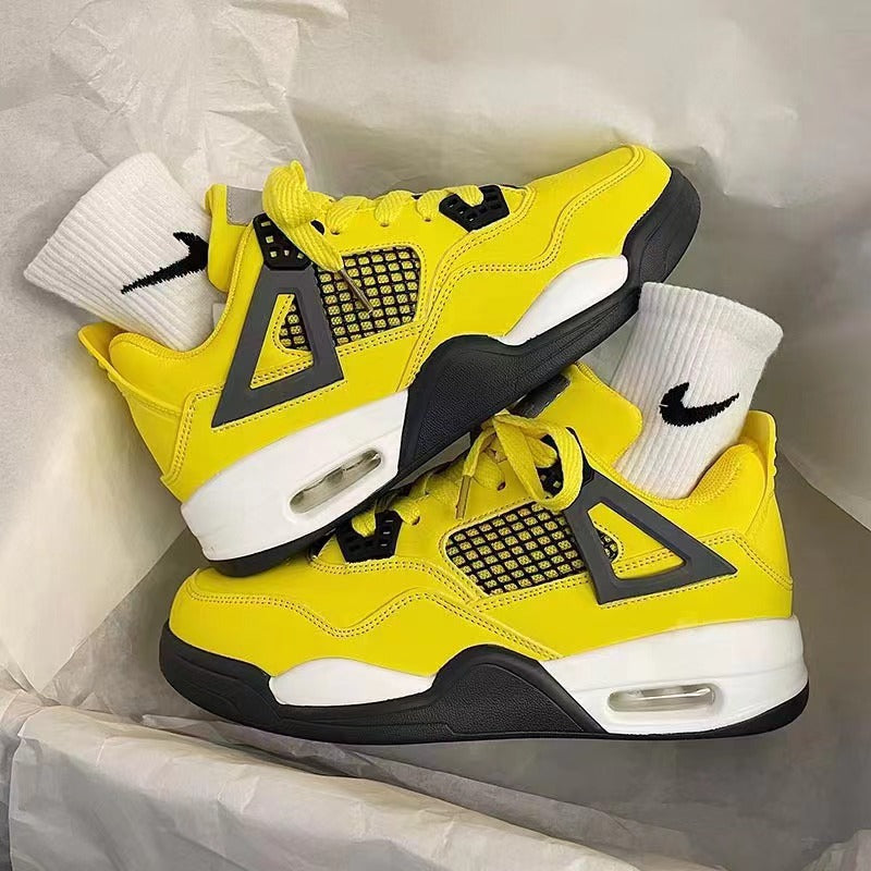 Chic Port Style Air Cushion Basketball Sneaker Men And Women Lovers Lightweight Casual Shoes For Students