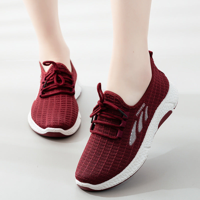 Sports Shoes Women&#039;s Single Shoes 2022 Spring New Mother Shoes Women&#039;s Casual Walking Shoes Flying Woven Shoes