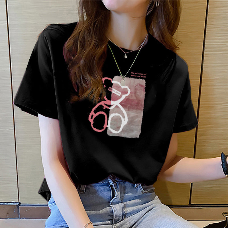 loose women&#039;s round neck student top