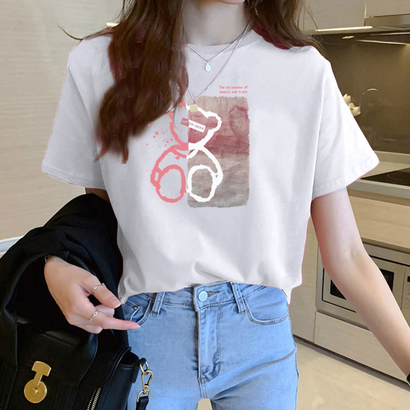 loose women&#039;s round neck student top