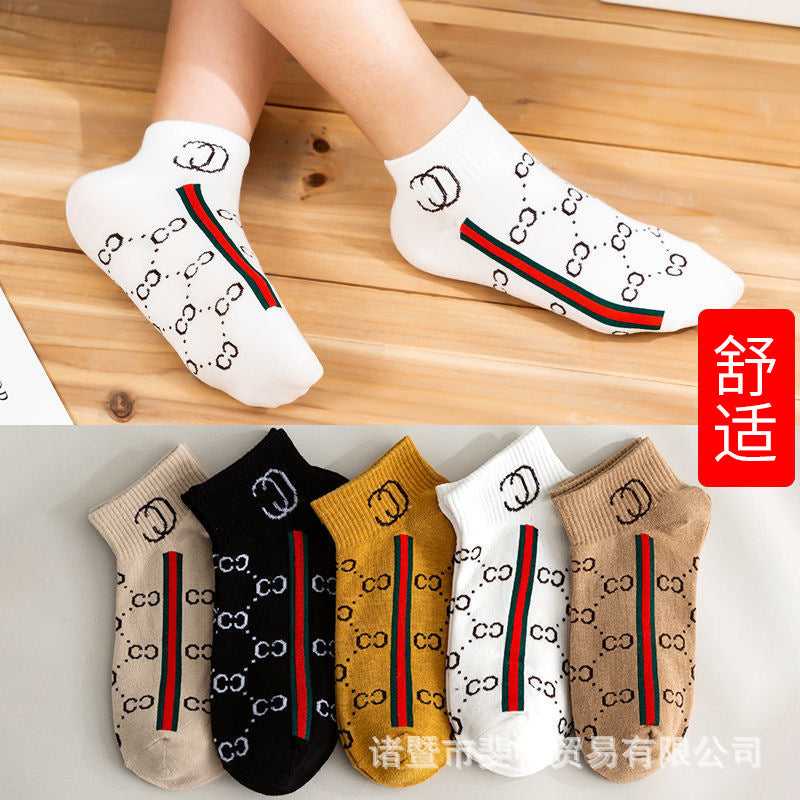 Socks Women&#039;s Tide Ins Socks Shallow Mouth Cotton Boat Socks Short Tube Socks Tide Socks Thin Section Invisible Socks Women&#039;s Stall Manufacturers Wholesale