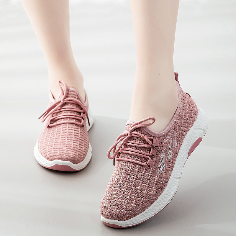 Sports Shoes Women&#039;s Single Shoes 2022 Spring New Mother Shoes Women&#039;s Casual Walking Shoes Flying Woven Shoes