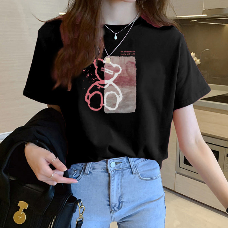 loose women&#039;s round neck student top