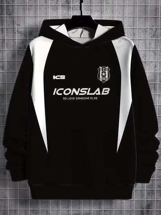 Men’s Black & White Color Block Hoodie – Casual Pullover Sweatshirt for Streetwear & Everyday Wear | Spring/Fall Essential by DropVibe