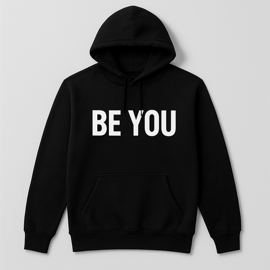 Be You Printed Black Hoodie for Men!